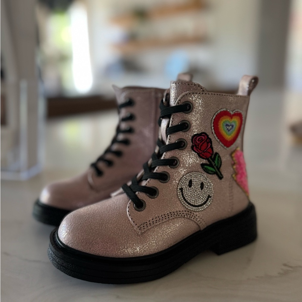 Steve Madden Kids Boots with Patches - Pink and Black